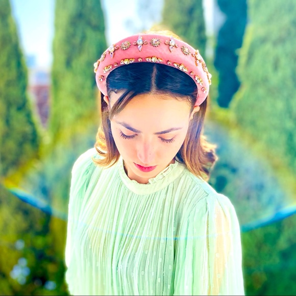 Baroque Velvet Jeweled Headband main image 10